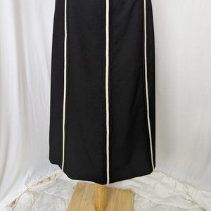 ANN TAYLOR A-Line Black and White Vertical Striped Skirt Size 8